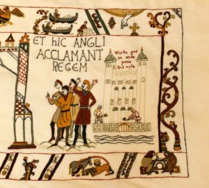 Alderney Tapestry - the English acclaim their new king