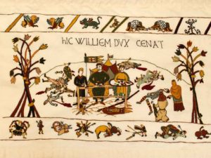 Alderney Tapestry - William holds a banquet
